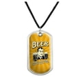 thumbnail image 1 of Beer Double Your Vision Fun Funny Humor Military Dog Tag Pendant Necklace with Cord, 1 of 5