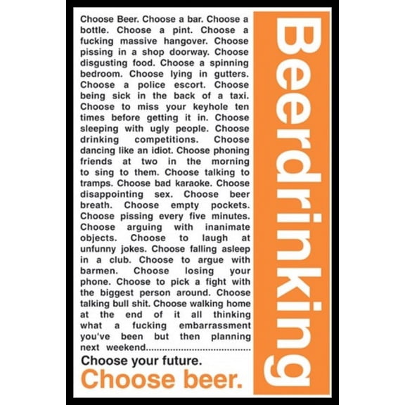Beer Drinking - Choose Beer Laminated & Framed Poster (24 x 36)