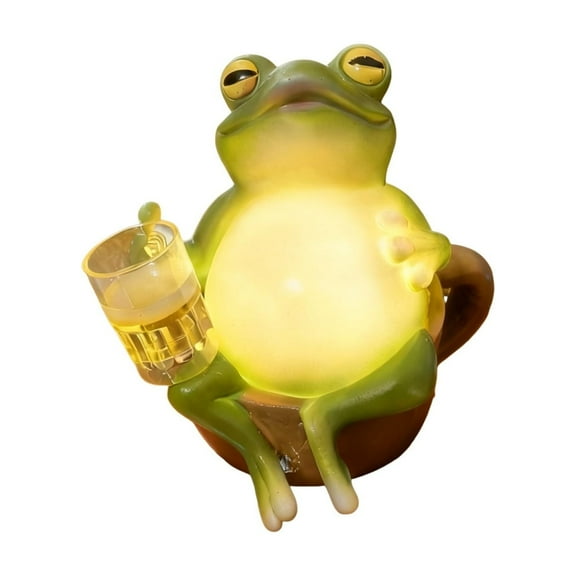 Beer Drinking Resin Night Light Decorative Item Frog Theme Soft Glow Fragile Design Perfect For Bedroom Living Room