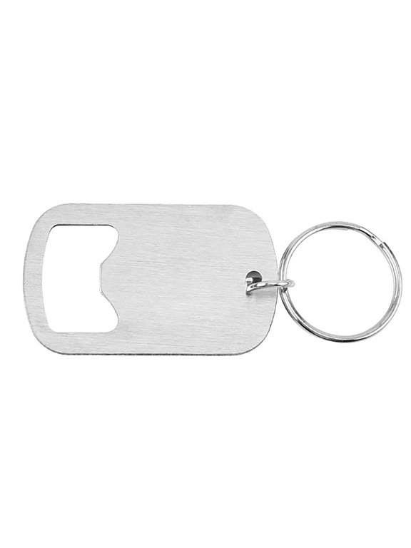 Festival Bottle Cap Opener, Keychain, Stainless Steel, Simple Beverage Opener, Silver