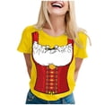 thumbnail image 1 of Beer Festival Shirt for Women Dirndl Costume Print Tops German Bavarian Oktoberfest Short Sleeve Crew Neck Tee Pullover Blouse, 1 of 5