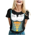 thumbnail image 1 of Beer Festival Shirt for Women Dirndl Costume Print Tops German Bavarian Oktoberfest Short Sleeve Crew Neck Tee Pullover Blouse, 1 of 5