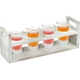 thumbnail image 1 of Beer Flight Board Holds 4 Glass White Wood Shot Glass Holder Rack Rectangle Beer Sampler Tray Flight Paddle Shot Glass Serving Tray for Beer Tasting Bar Home Parties (Slot: 2.2inch) White Wood, 1 of 7