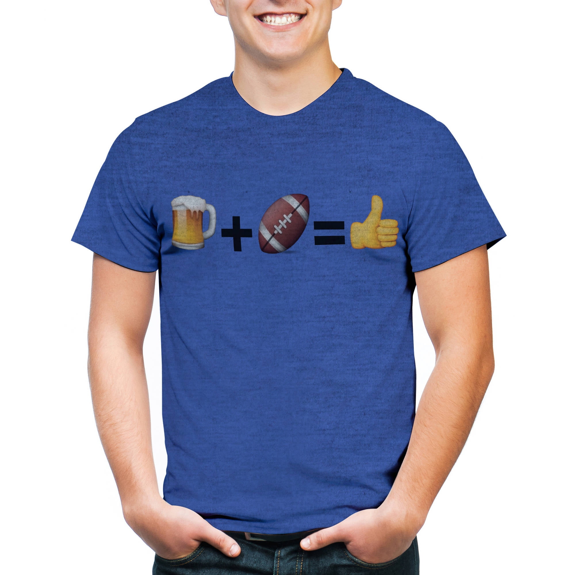Beer+Football=Thumbs Up Men's Graphic Tee