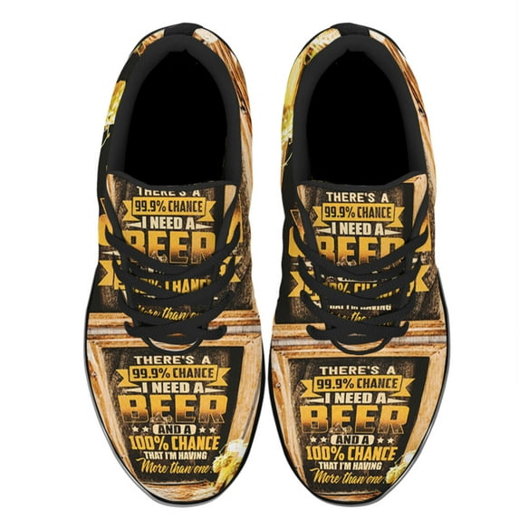 Beer For Life Shoes Women's Fashion Sneakers Tennis Running Shoes for Men Women Black Size 10