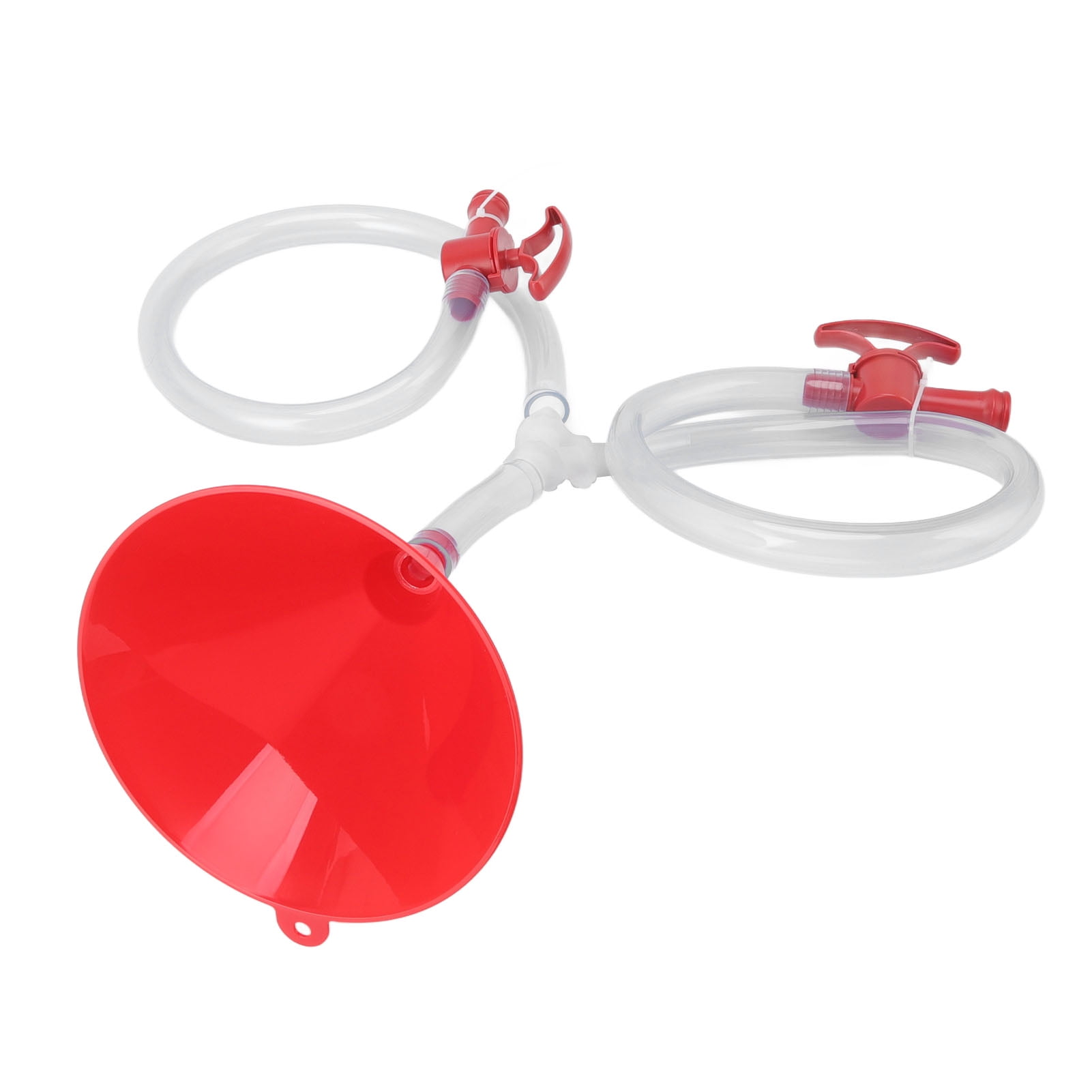 Beer Funnel Set,Double Header Cone Beer Funnel Red Food Grade PP Beer
