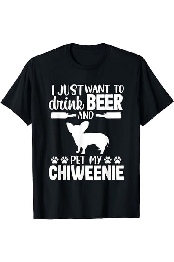 Beer Funny Dog Owner Lover Chiweenie Dog Mom Dad Gift T-Shirt