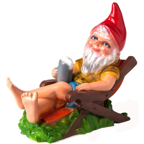 Beer Garden Gnome, 14", Large UV Resistant Lawn Ornament