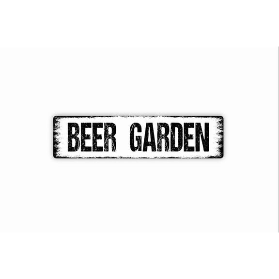 Beer Garden Sign - Welcome To Our Bar Metal Aluminum Sign Farmhouse Custom Rustic Street Sign or Door Name Plate Plaque - Size: 16 x 4 Inches