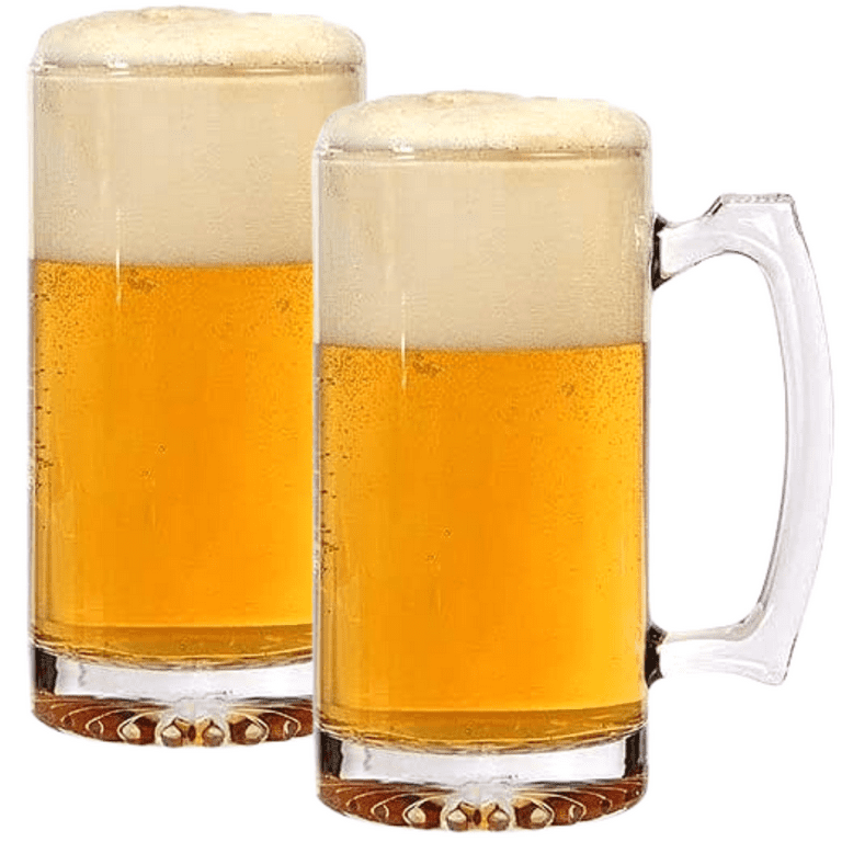 Beer Glasses, Glass Mugs With Handle 770ml , Large Beer Glasses For  Freezer, Beer Cups Drinking Glasses - 2 Pack