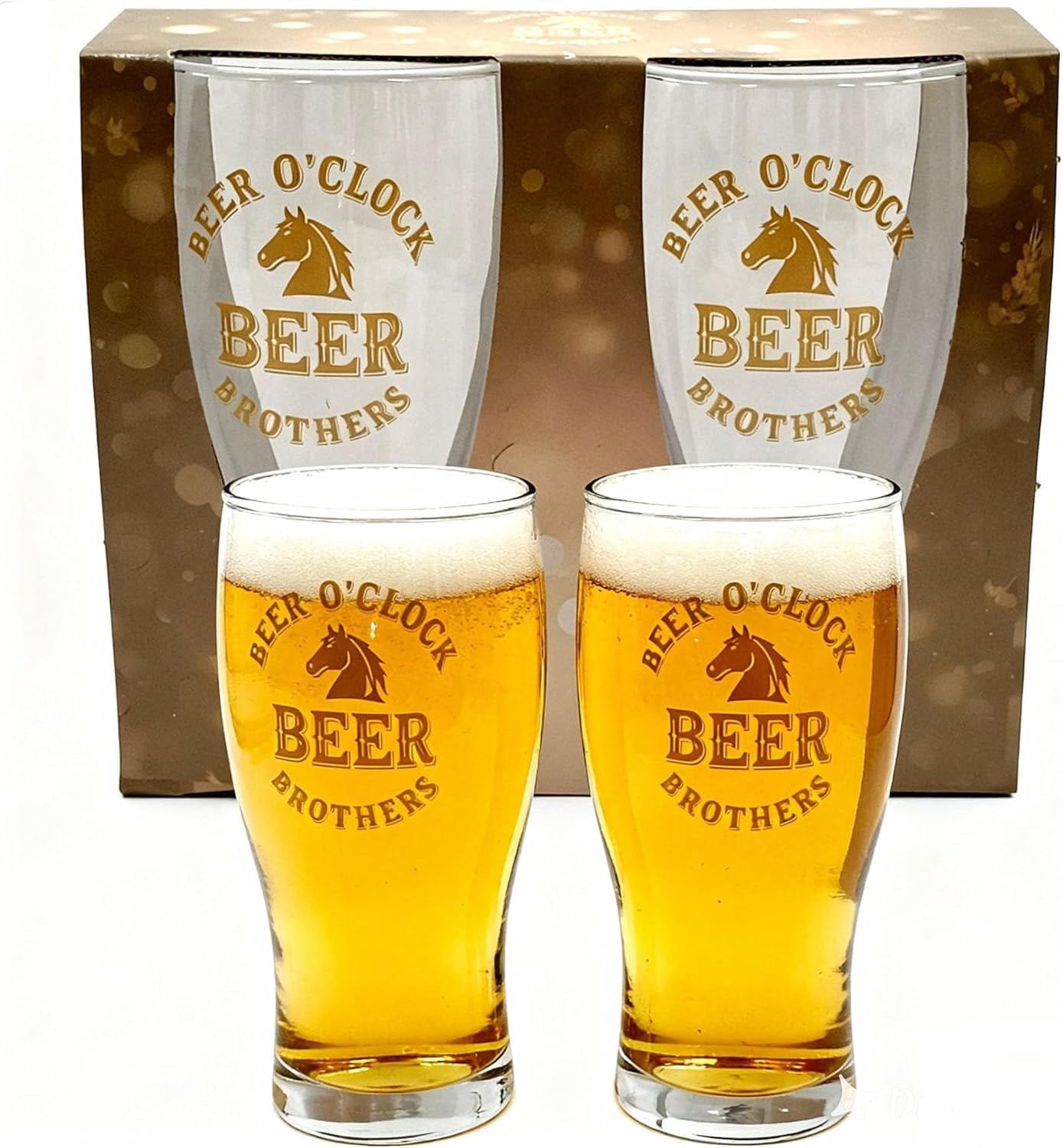 Beer Glasses Set of 2, Personalized Beer Stein Funny Tall Clear Glass ...