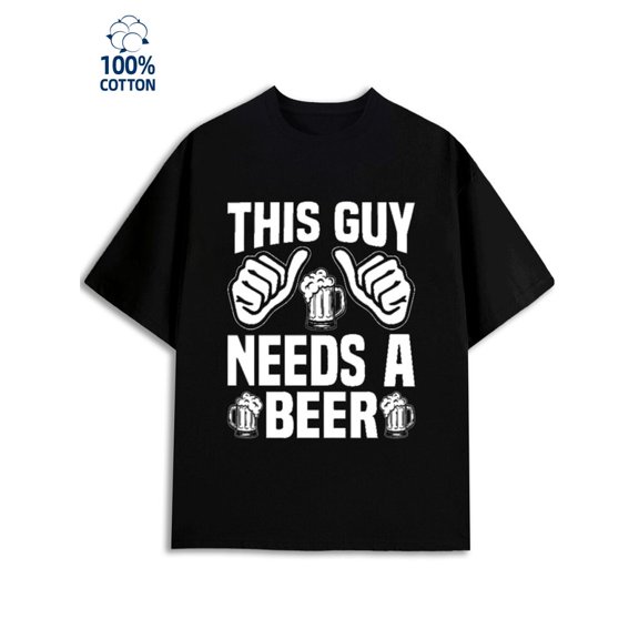 Beer Guy Tee men's beer 180G 100% Cotton black work beer Vintage Unisex Shirt Short Sleeve tshirts Classic Unisex Shirt Printed tshirts Trendy Unisex Shirt Short Sleeve tshirts