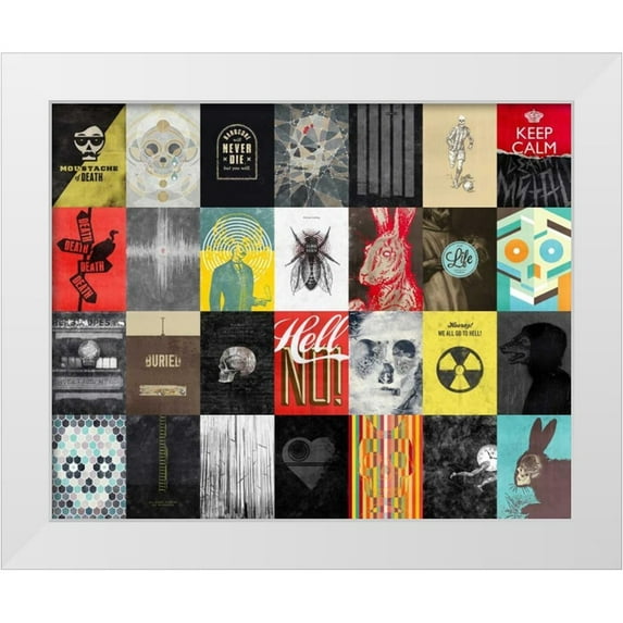 Beer, Hannes 32x26 White Modern Wood Framed Museum Art Print Titled - Death Skulls