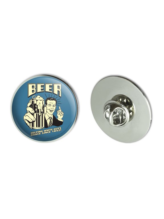 Beer Helping White Guys Dance Since 1842 Funny Humor Retro Metal 1.1" Tie Tack Hat Lapel Pin Pinback