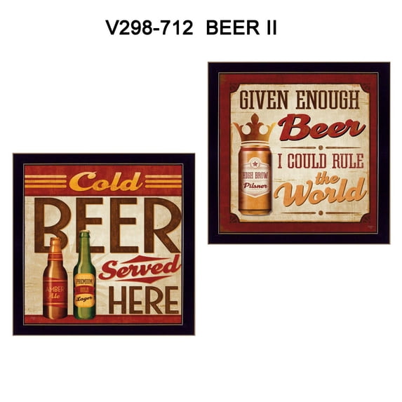 TrendyDecor4U Beer Ii Cold Beer Served Here Printed Wall Art V298-712