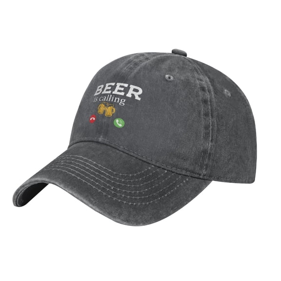 Beer Is Calling Baseball Cap Vintage Soft Washed Denim,Golf Dad Hat Adjustable Trucker Hats for Men Women Unisex Adult,Deep Heather