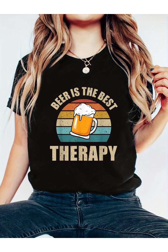 Beer Is The Best Therapy Funny Meme Alcohol Treatment T-Shirt