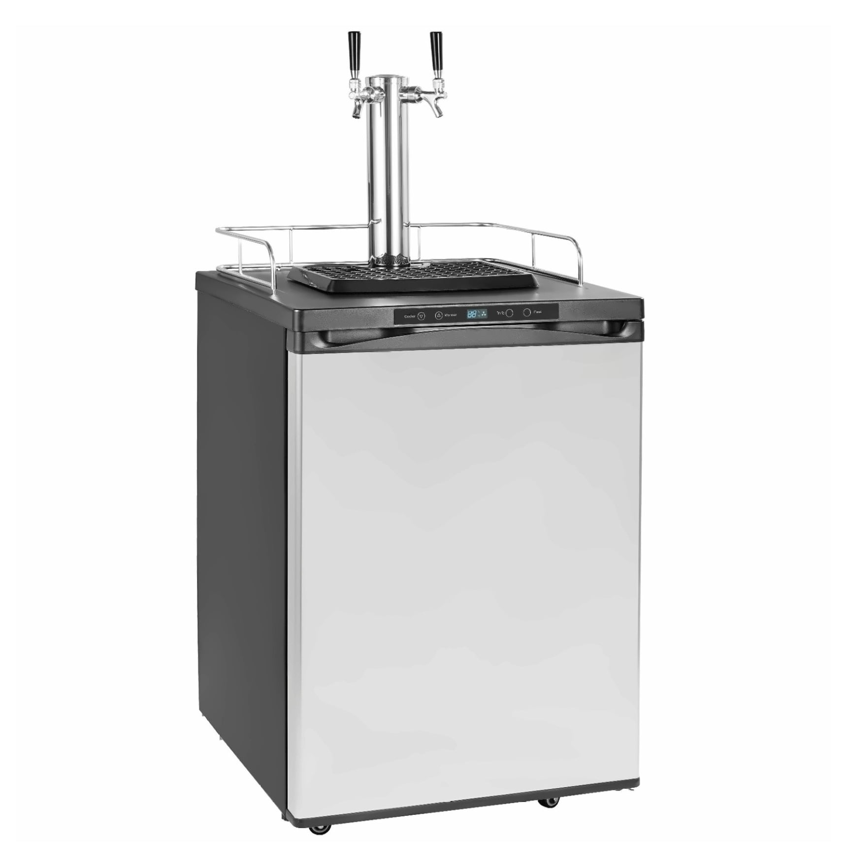 Beer Kegerator Dual Tap, Full Size Keg Refrigerator Dispenser - 162L Commercial Grade for Home Bar, Fast Cooling, Adjustable Temperature, Includes CO2 Cylinder