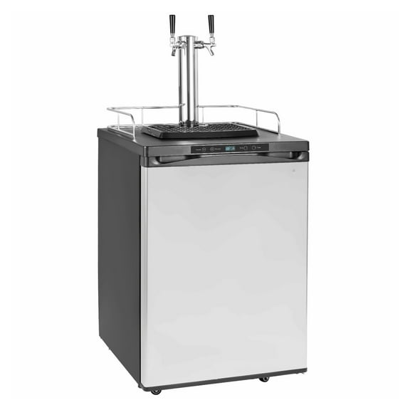 Beer Kegerator Dual Tap Draft Beer Dispenser - Full Size Keg Refrigerator, 162L Capacity, Adjustable Temperature, CO2 Ready for Home Bar