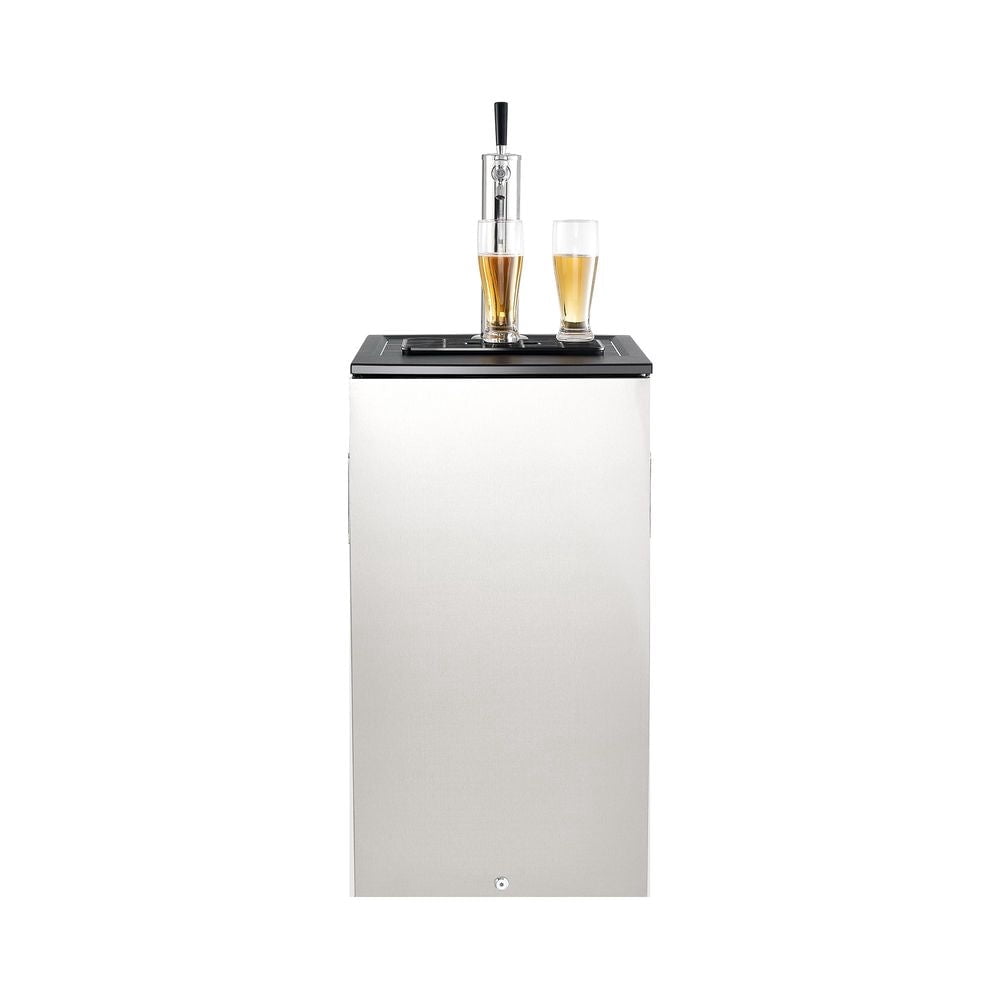 Beer Kegerator, Single Tap Commercial Draft Beer Dispenser for D system, Refrigerator With Shelves, Hold 1 Sixth Keg, 2.5lbs CO2 Tank, 92L