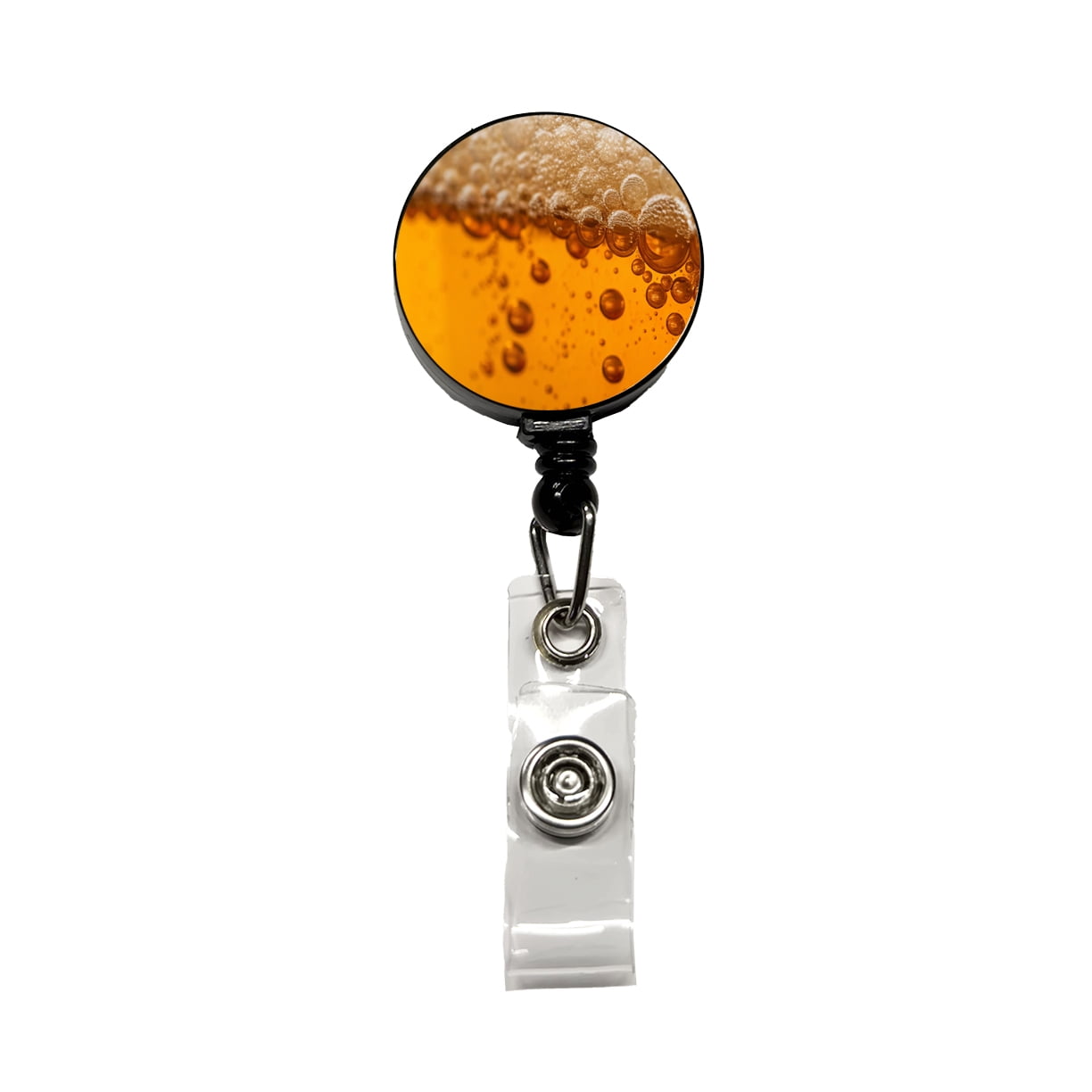 Beer Lager Closeup Foam On Top Funny Retractable Reel ID Badge Key Card ...