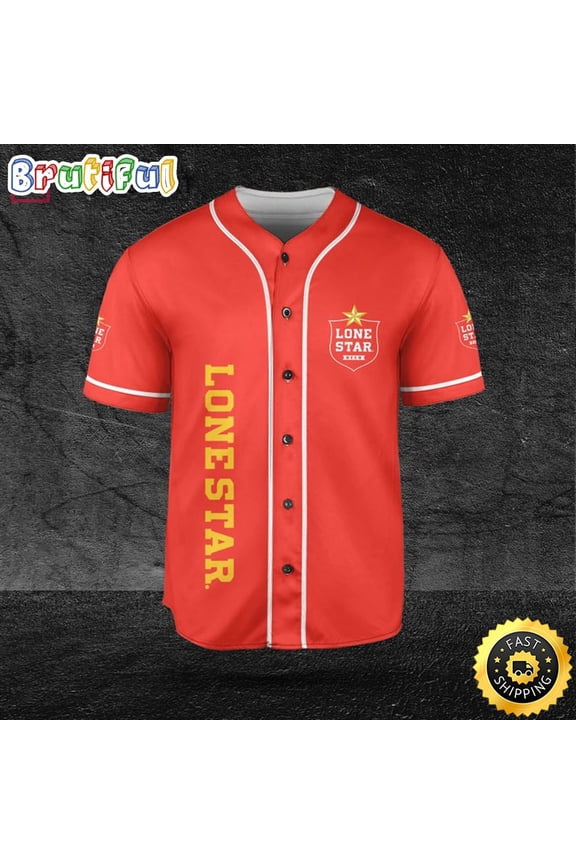 Beer Lovers Lone Star Red Baseball Jersey Sunny Shirt