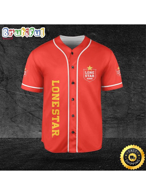 Beer Lovers Lone Star Red Baseball Jersey Sunny Shirt