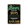 thumbnail image 1 of Beer Is Made From Hops Therefore Beer Is Salad 8 Inch x 12 Inch Novelty Plastic Sign Durable Weatherproof UV Protected Perfect for Bars Kitchens Fun Gift for Beer Lovers Crafted in the, 1 of 5