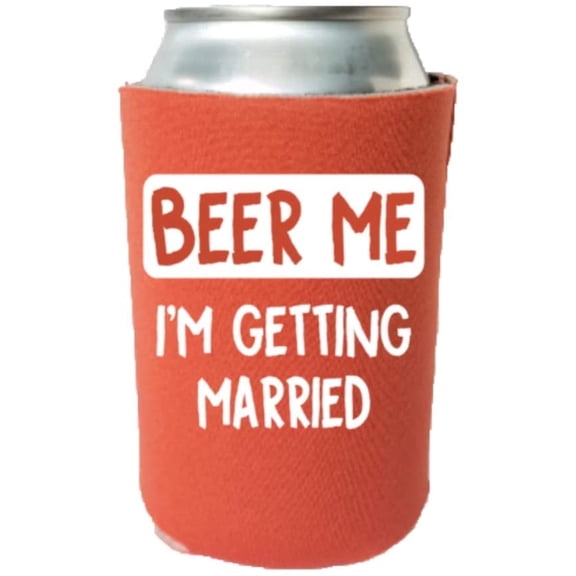 Beer Me I'm Getting Married, Funny Can Cooler, Multiple Color Variations, Gag Gift, Bachelor, Bachelorette, Wedding Gift, Wedding Coolies (Black)