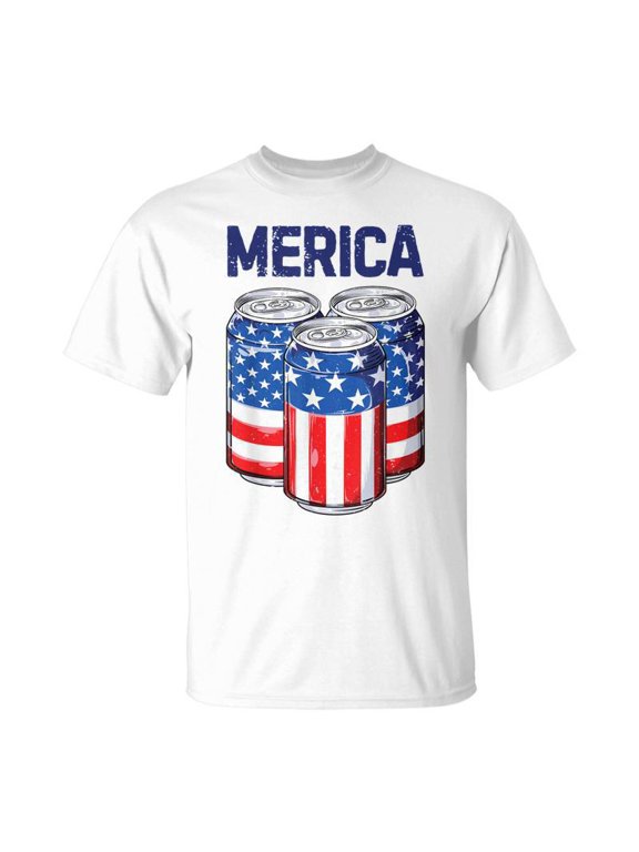 Beer Merica 4Th Of July T Men Women American Flag Usa Unisex Jersey Crewneck Tshirt