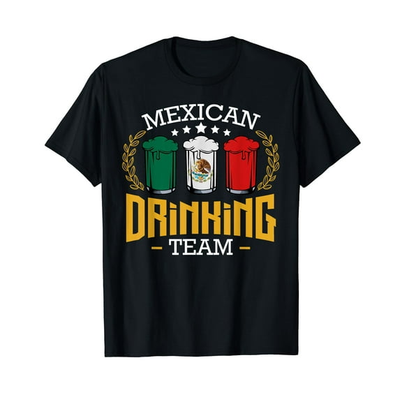 Beer Mexican Drinking Team Mexico Flag Funny Beer Pub Party T-Shirt
