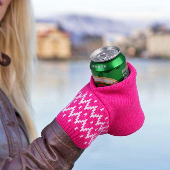 Beer Mitten Gloves,Foldable Drink Holding Hand Covering for Seasonal Get Togethers,Gift Option for Fans,Holiday Parties,Festive Events,Outdoor BBQs,Camping Trips,and Casual Fun Times,Pink