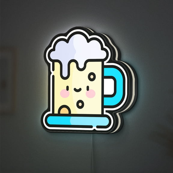 Beer Mug 3D Novelty Light Box, Alcohol Decor, Rustic Drink Themed Lamp for Food Lovers and Party Enthusiasts (Width 12 inch, 30cm)