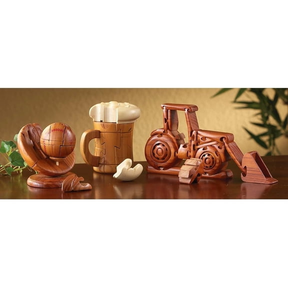 CHH Wooden 3D Brain Teaser Puzzle Beer Mug Design
