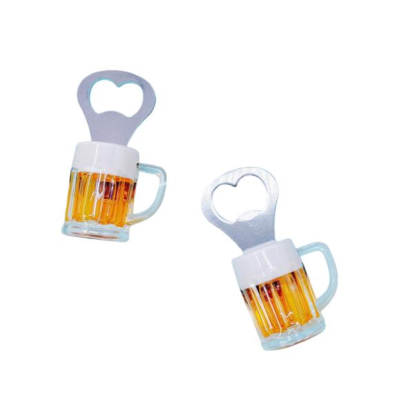 Beer Mug Bottle Opener Fridge Magnet, 3D Creative Magnetic Beer Opener for Kitchen or Bar, Multifunctional Cap Remover with Strong Magnet, Novelty Gift for Men and Beer Lovers