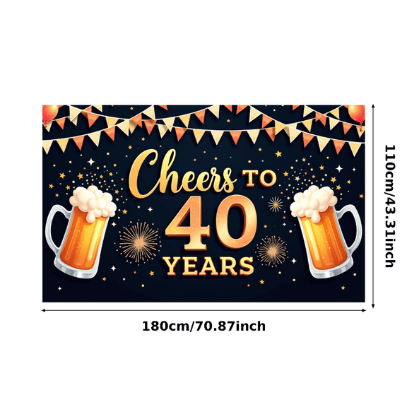 Beer Mug Cheers Banner Party Celebration Decor Anniversary Background