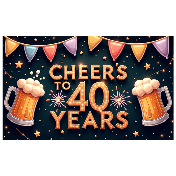 Beer Mug Cheers Banner Party Celebration Decor Anniversary Background