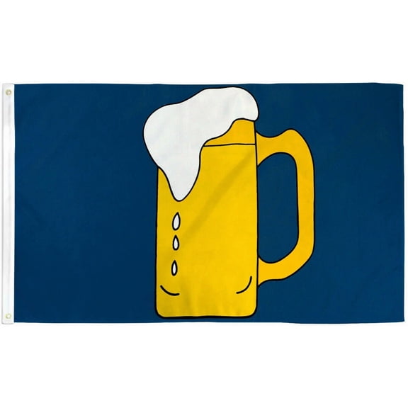 Beer Mug Flag 3X5Ft Funny Dorm Flag Novelty Bar Man Cave Decor 100D Fabric