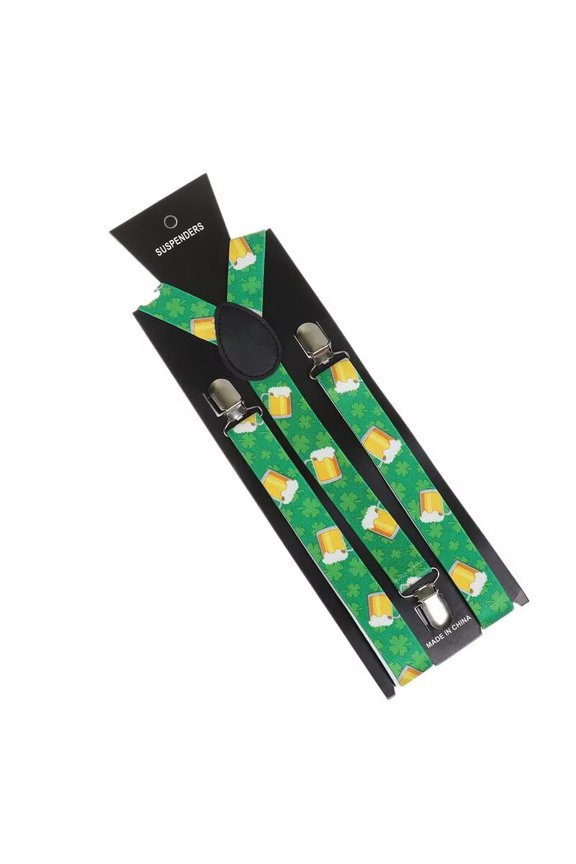 Beer Mug Pattern Suspender Elastic Adjustable Fashion Strap Suspender, Holiday Gift For Men