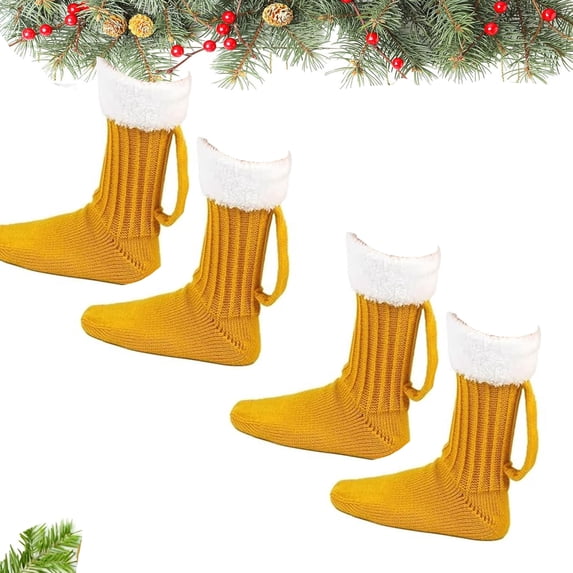 Beer Mug Shape Socks, 2 Pairs Beer Mug Shape Socks With Handle,Christmas Party Gifts Ideas for Men Knit