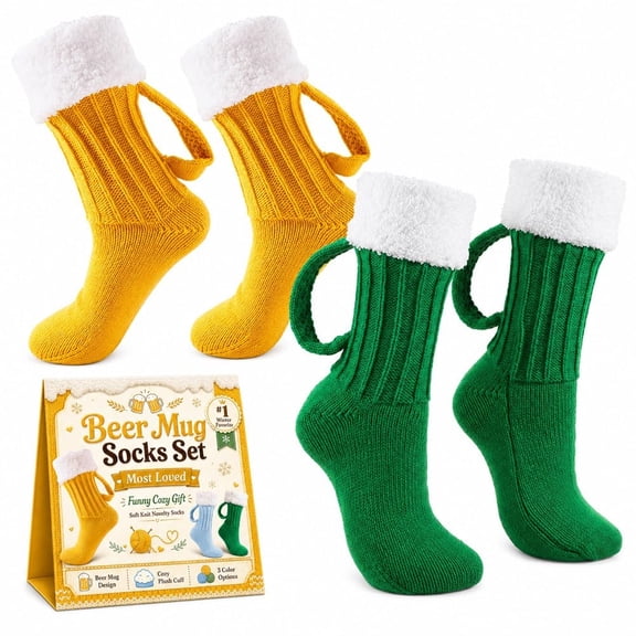 Beer Mug Socks, 3D Beer Mug Socks with Handle, Beer Stein Socks