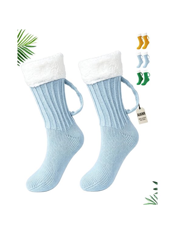 Beer Mug Socks, Beer Stein Socks with Handles for Men, Funny Novelty Knitted Christmas Gifts, Stocking Stuffers for Dad