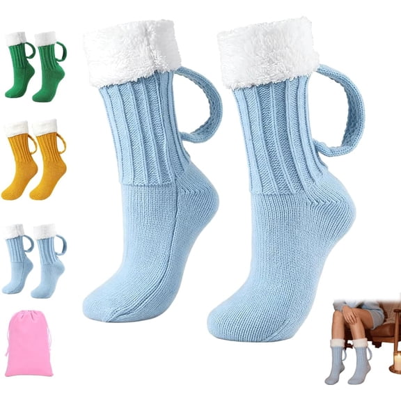 Beer Mug Socks with Handles for Men & Women,Funny Christmas Beer Socks.Funny Oktoberfest Socks for Men and Women,Fluffy Foam-Style Cuff,Decoration For Christmas Birthday Oktoberfest Party