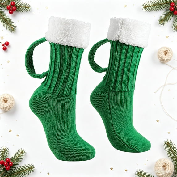 Beer Mug Socks with Handle, Funny 3D Printed Knit Socks for Men Women, Novelty Beer Lover Gift for Christmas & Party
