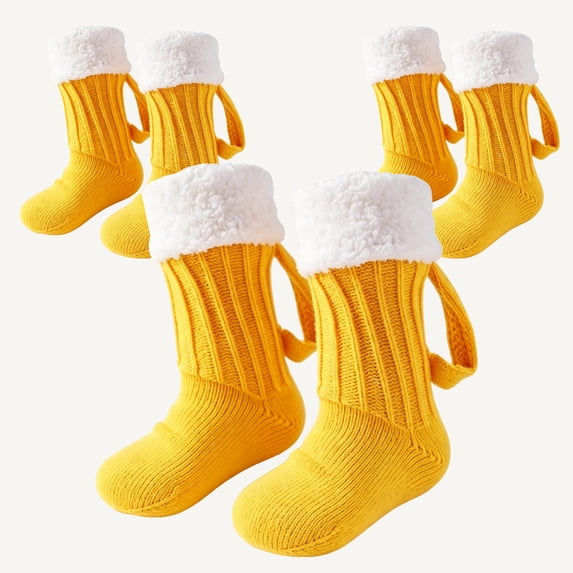 Beer Mug Socks with Handle, Funny 3D Printed Knit Socks for Men Women, Novelty Beer Lover Gift for Christmas & Party