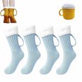 thumbnail image 1 of Beer Mug Socks with Handles for Men – 3D Knit Novelty Socks with Fluffy Cuff, Winter Warm Gifts for Christmas, Halloween, and Birthday Parties, 1 of 6