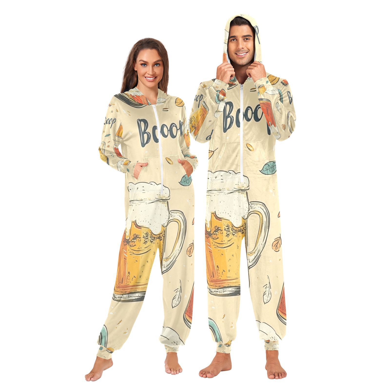 Beer Mugs Boop Adult Onesie Pajamas Slim Fit Christmas One Piece Suit ...