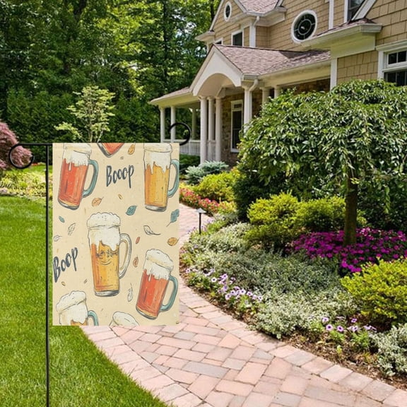Beer Mugs Boop Garden Flag Double Sided 12 x 18 Inch Outside Yard Decoration Outdoor Flag