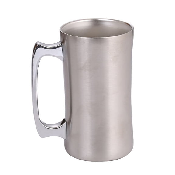 Beer Mugs Stainless Steel Material Beer Cups Stemless Dual-layer Cup with Handle