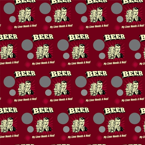 Beer My Liver Needs a Hug Funny Humor Retro Premium Roll Gift Wrap Wrapping Paper